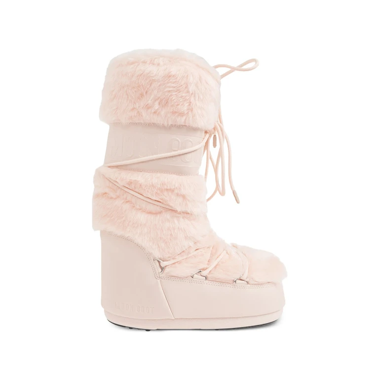 MOON BOOT Icon Faux-Fur Padded Snow Boots with Criss-Cross Tubular Laces (1408900J042)