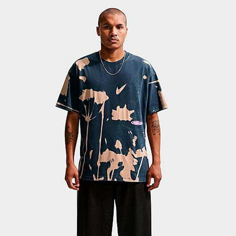 Men's Sportswear Floral Vintage T-Shirt in Dark Obsidian/Sanddrift Size: XS