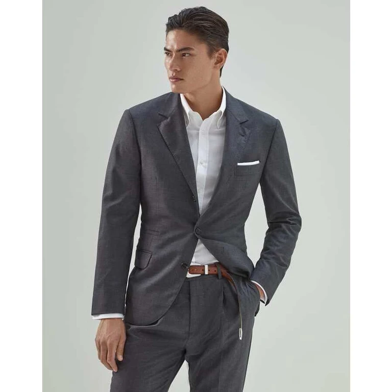 Mens Medium Grey Wool Blazer