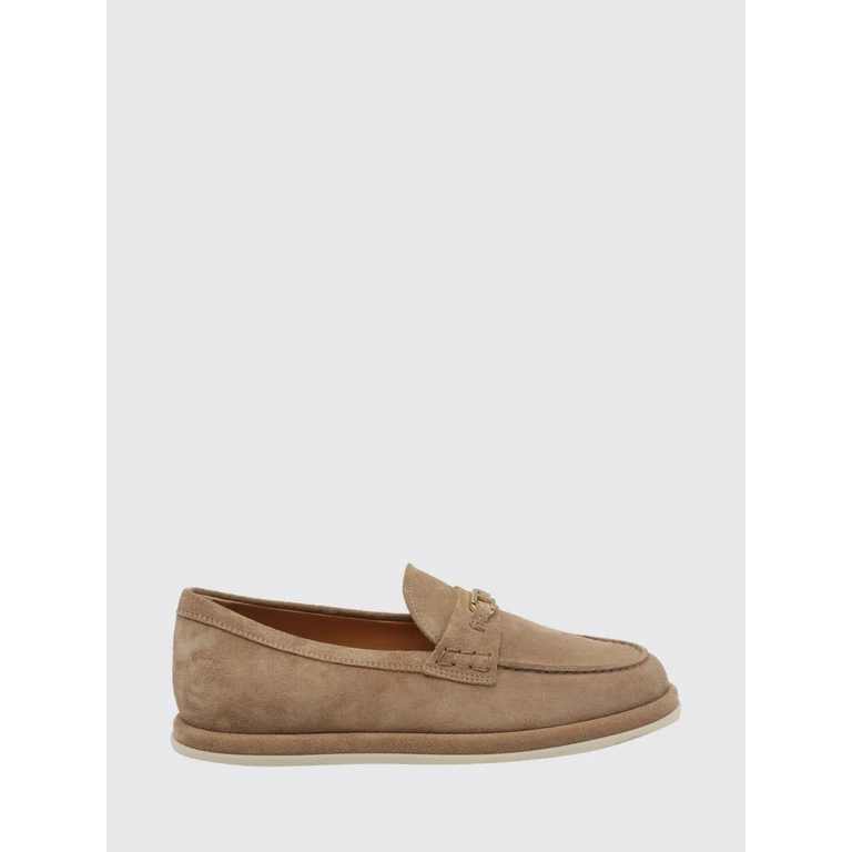 Mocasines Tod's de ante beige con accesorio metálico T Timeless