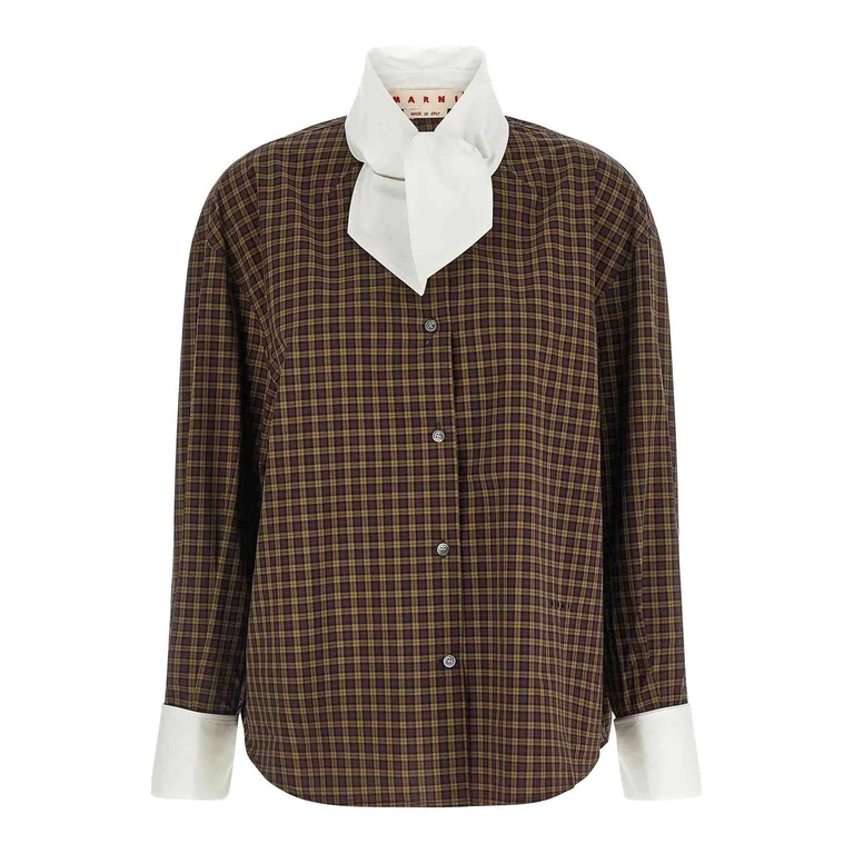 Camisa xadrez em popeline Marni
