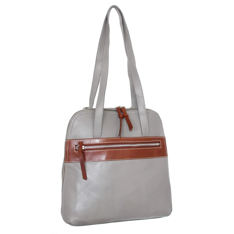Carina Convertible Leather Tote/Backpack - Stone