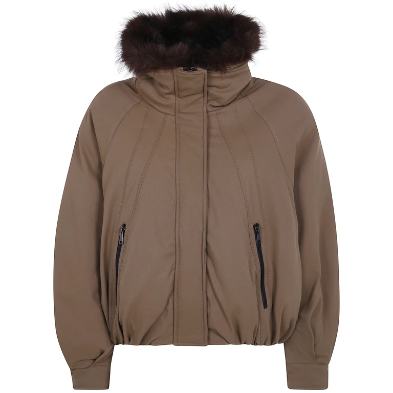 Parka With Faux Fur Collar Belina Taupe