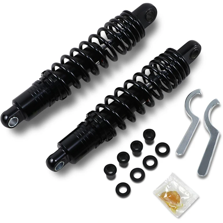 C16-0167NUAB - Drag Specialties Premium Ride-Height Adjustable Shocks For Harley Davidson FXLR1340 1987-1994 Rear 318.00 mm (12.50") - Black