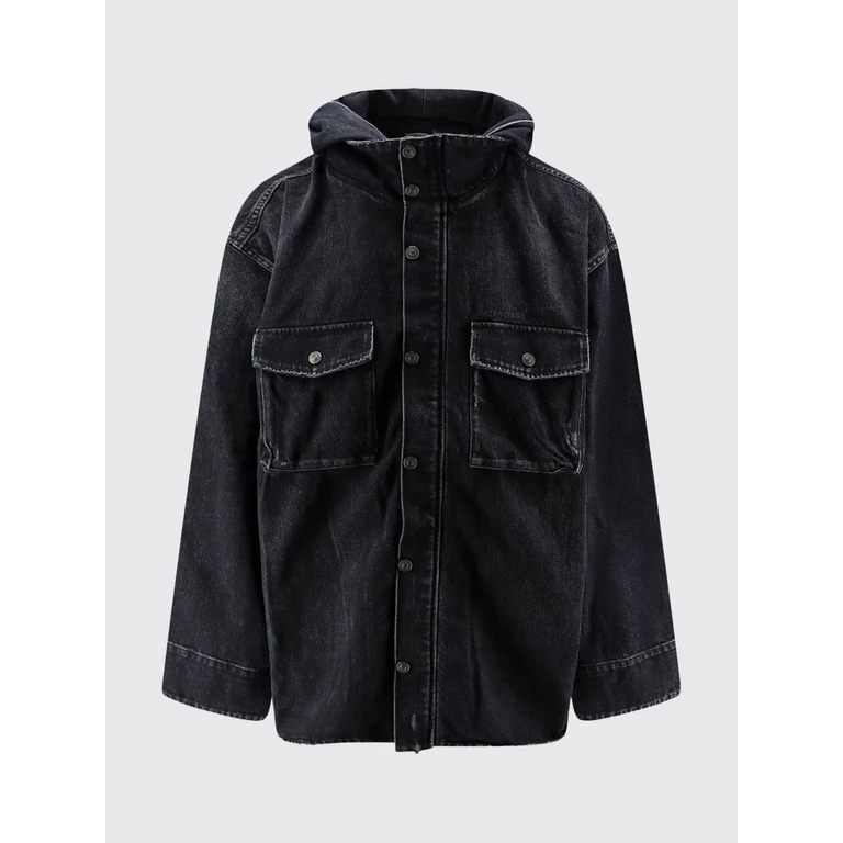 Chaqueta utilitaria Balenciaga de denim de algodón - Negro