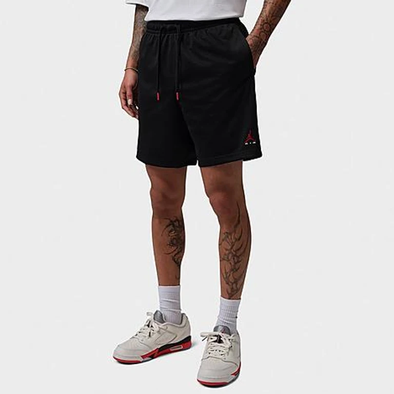 Men's Brooklyn Champ Mesh Basketball Shorts in Black/University Red Size: XS