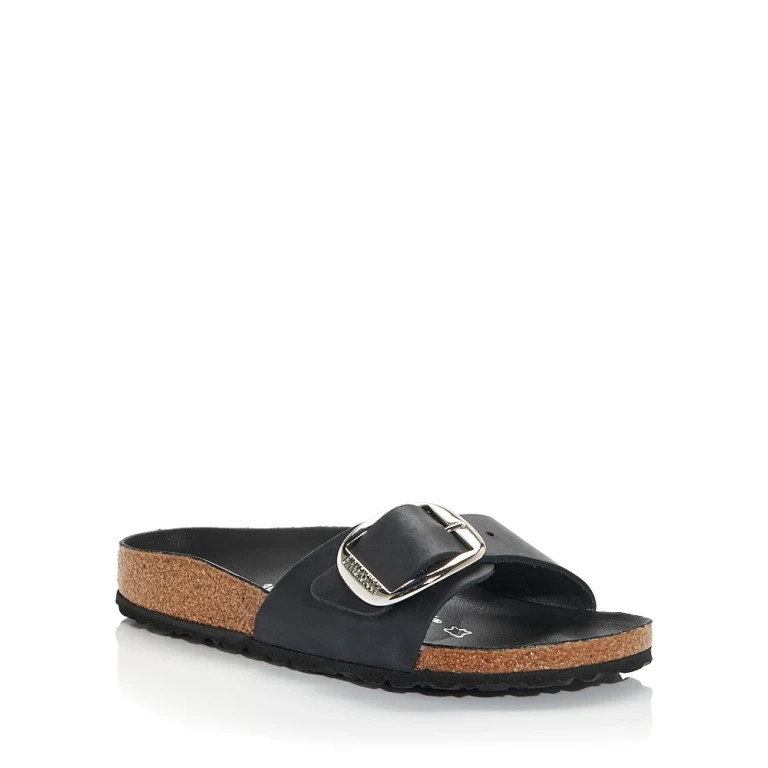Unisex Madrid Big Buckle Natural Leather Oiled Tabacco Brown