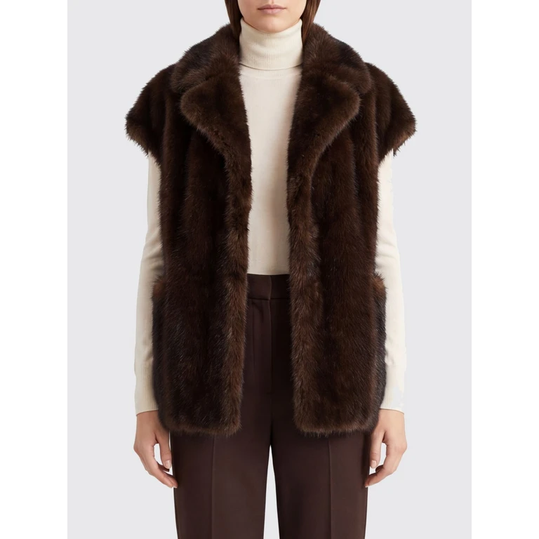 Fur Coat Woman color Ebony (F6WW96W250)