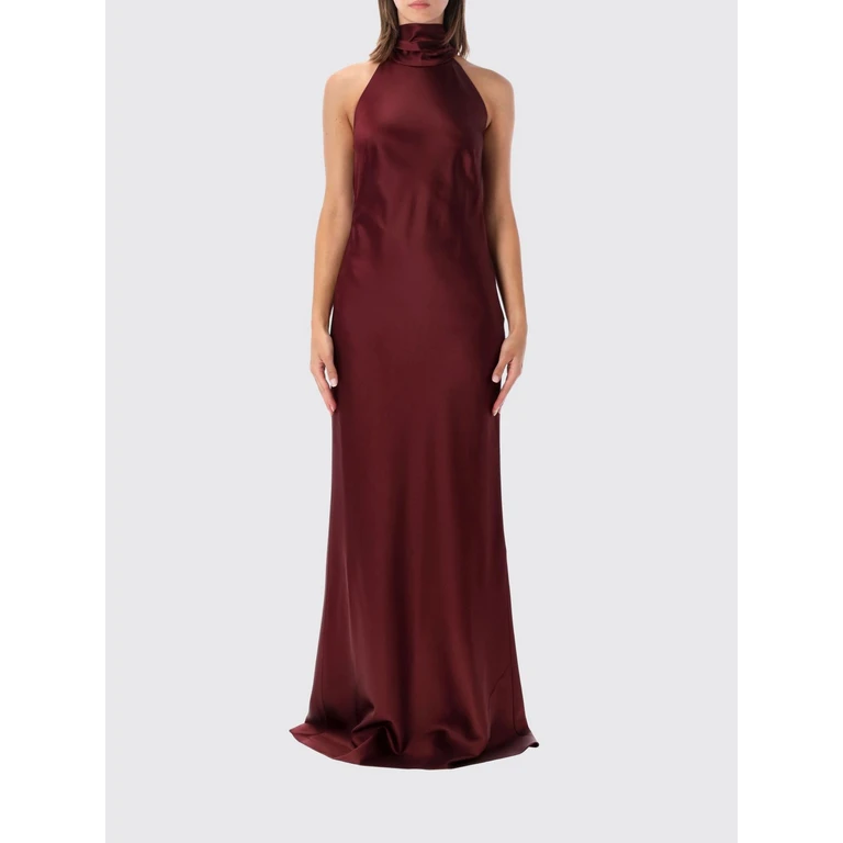 Halterneck High-Neck Satin Long Evening Gown (290P24111006)