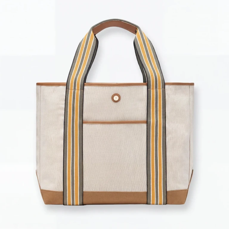 Cabana Tote Bag Shandy Ecocraft Canvas Vegan Leather Everyday Carryall