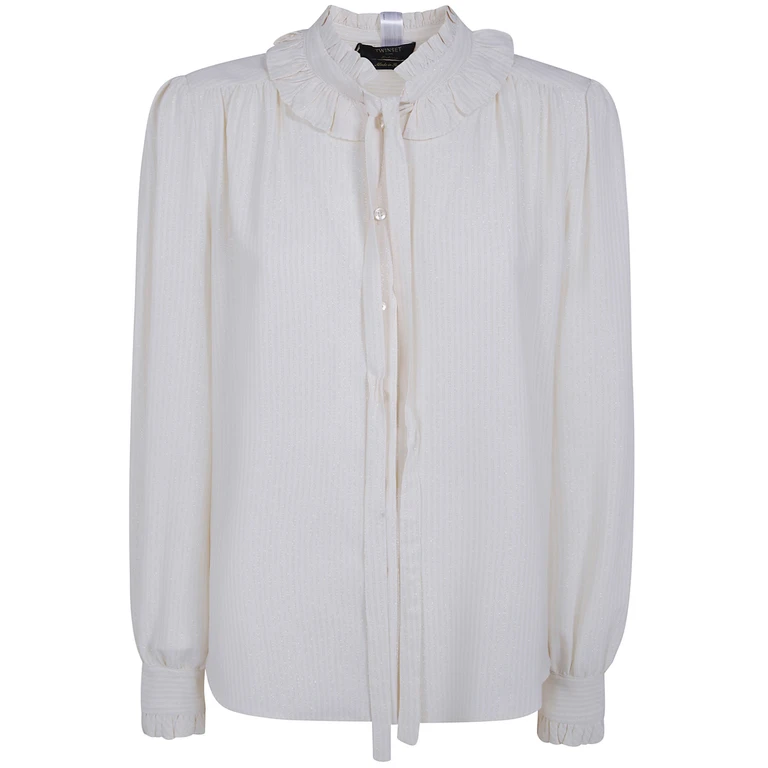Blouse High Neck "High Neck Blouse With Bow Detail"