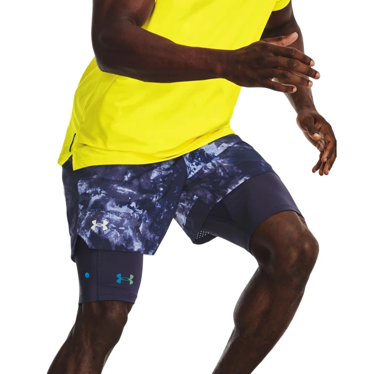 Mens UA Vanish Woven 6" Printed Shorts - Blue