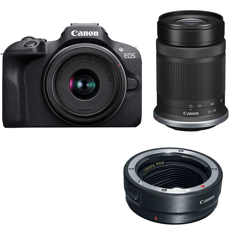EOS R100 spiegellose Kamera mit RF-S 18-45mm f/4.5-6.3 IS STM Objektiv