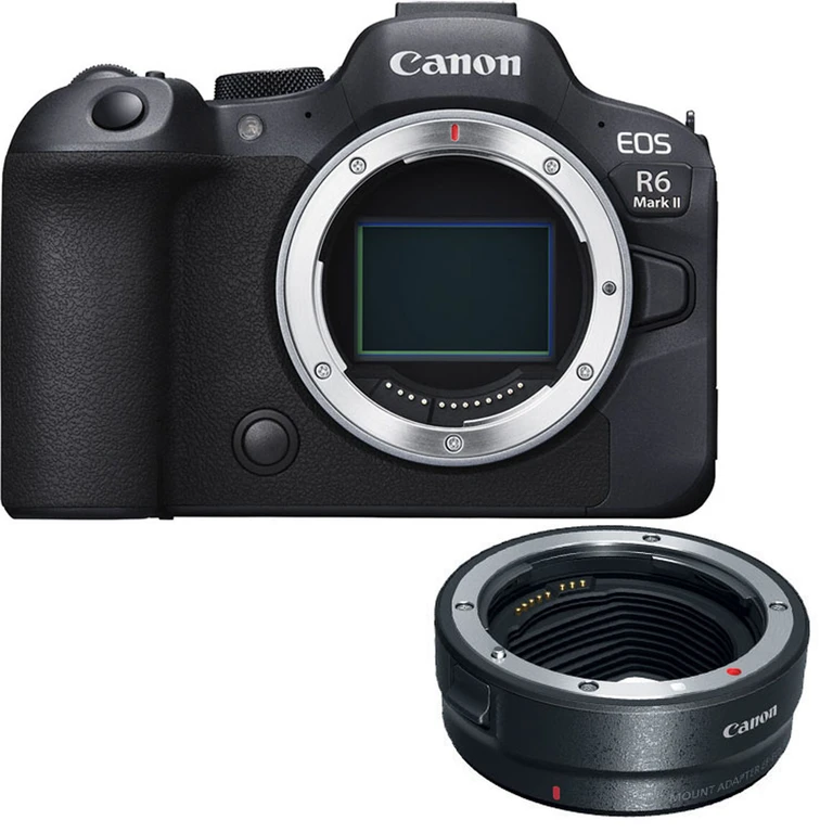 EOS R6 Mark II Mirrorless Camera Body with EF-EOS R mount adapter