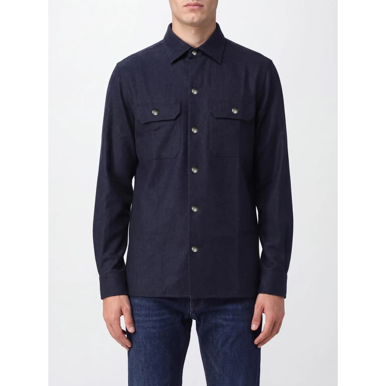 Wool Shirt Jacket with Patch Pockets and Button Closure (MY6660721C010)