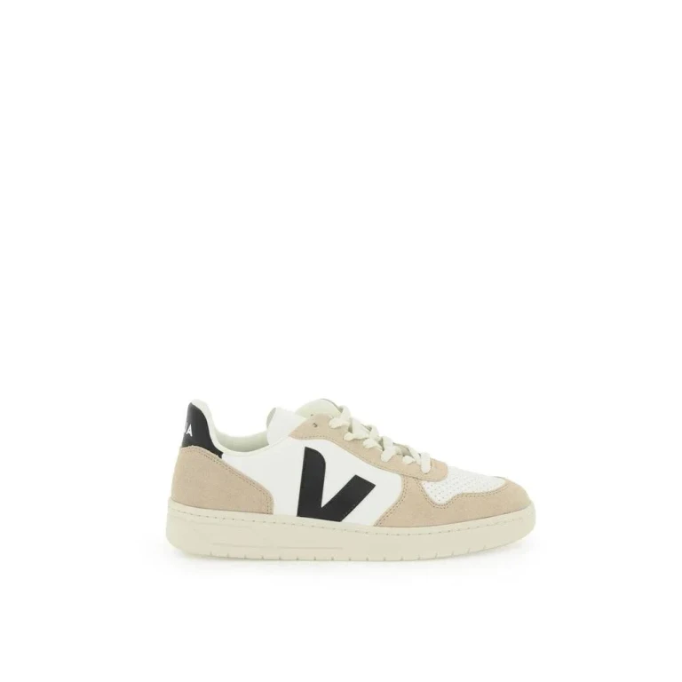V-10 Men's Sneakers - Beige Leather Low-Top