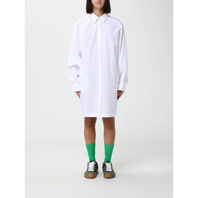 Cotton Mini Shirt Dress with Dropped Shoulders (S359Y09XMQ2100)