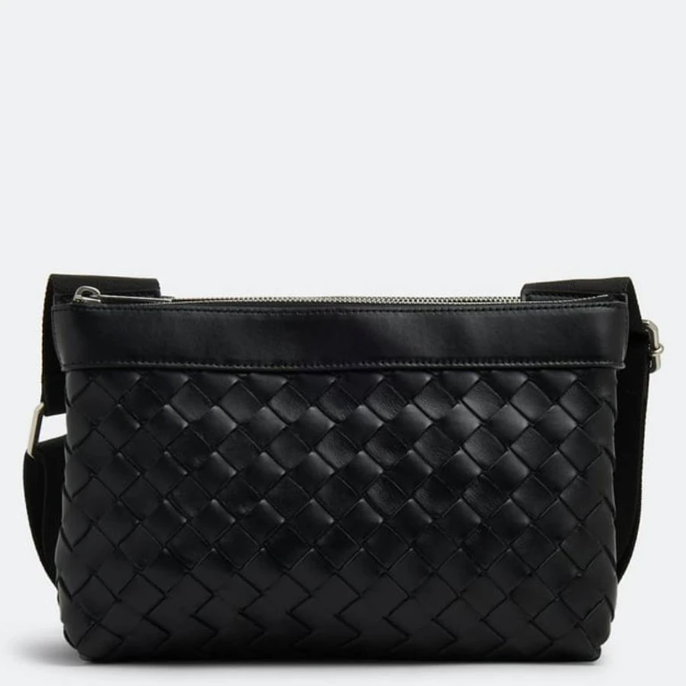 Intrecciato Leather Duo Crossbody Bag