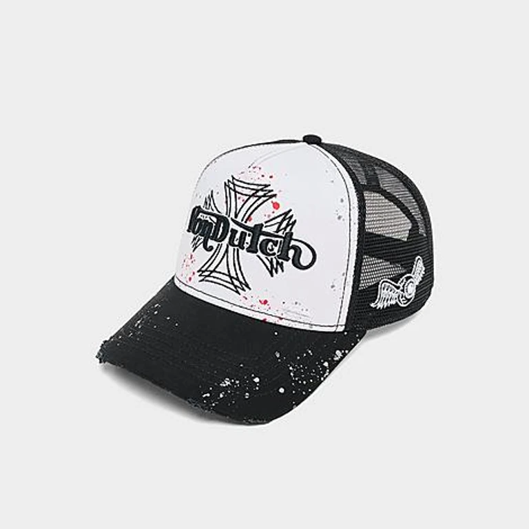 Chapéu trucker Von Dutch Iron em Preto/Branco
