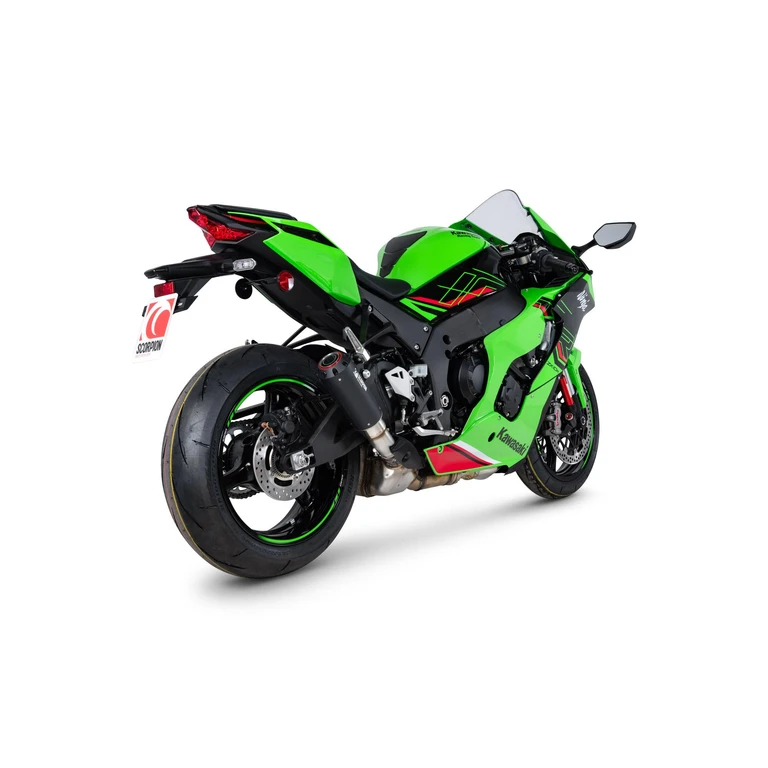 PKA148BCER - Scorpion Red Power Slip-On Black Ceramic For Kawasaki Ninja ZX-10R 2021-2025