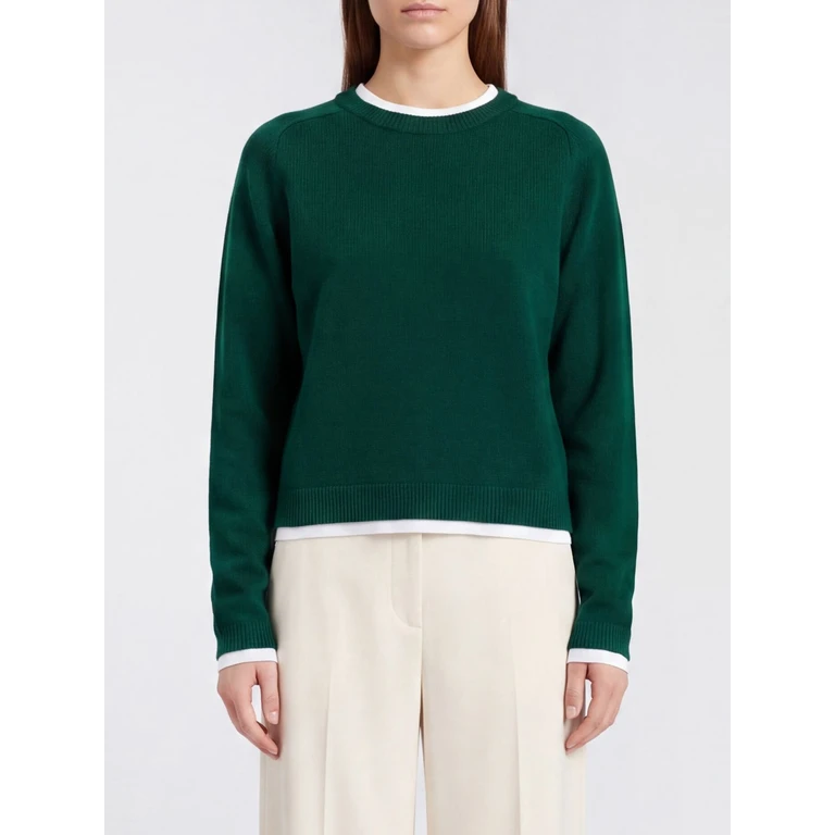Wool and Cashmere Blend Crewneck Jumper with Ribbed Trims (Y6WH41S59)
