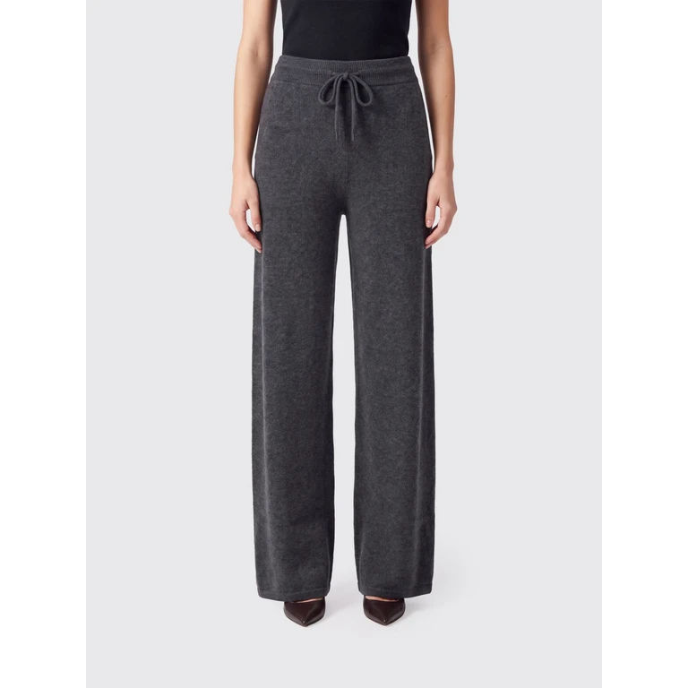 High-Waisted Pure Cashmere Knit Wide-Leg Trousers (2621336012600007)