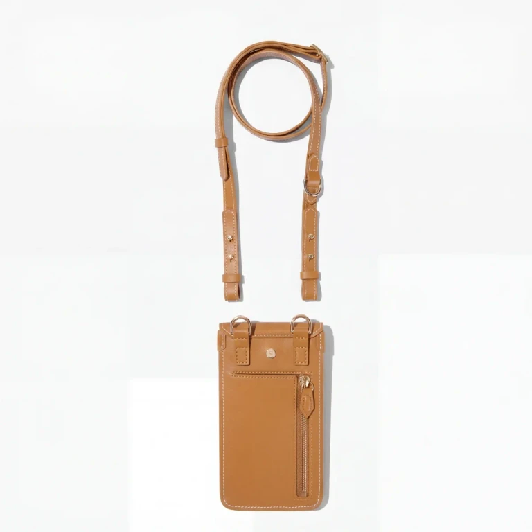 Phone Crossbody Bag Atlas Tan Hands-Free Compact Travel Organizer