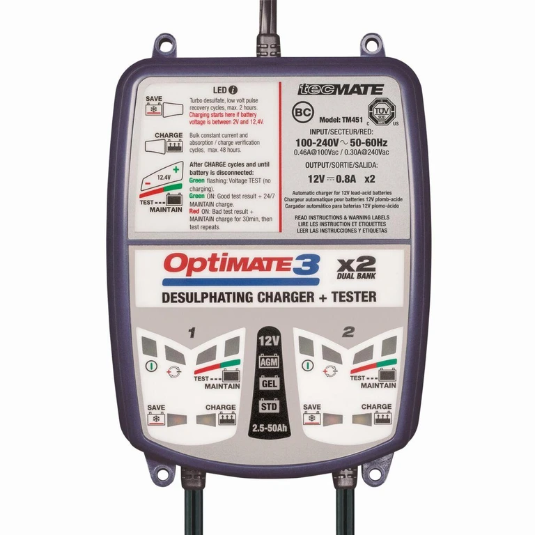 TM450 - TecMate Optimate 3 X 2 Bank Battery Charger