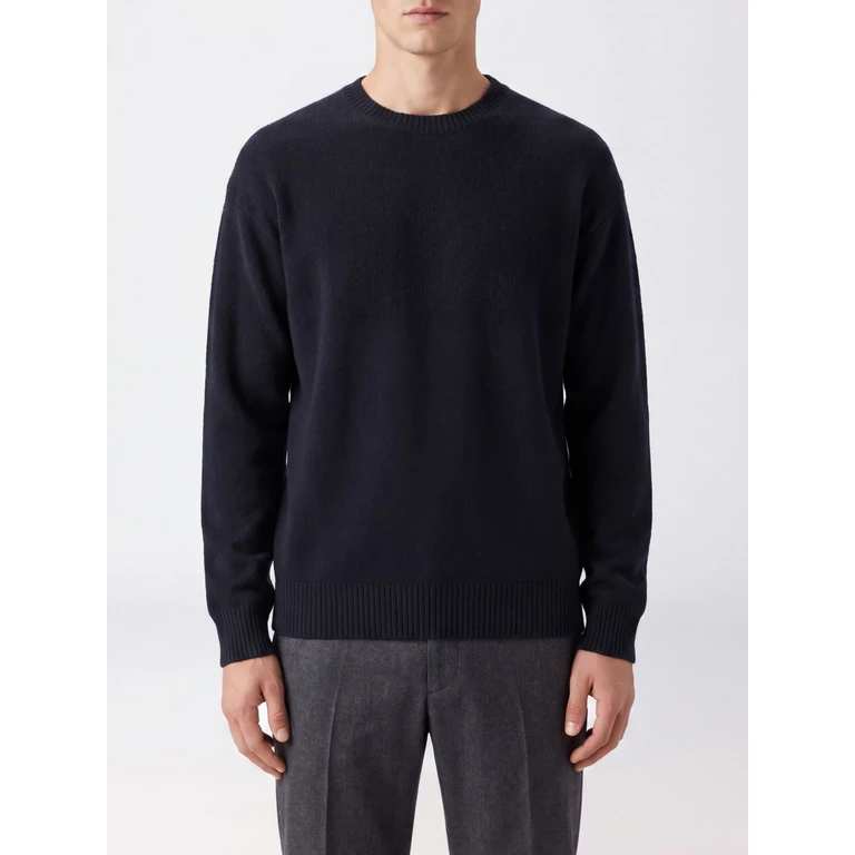 Cashmere and Silk Crewneck Jumper with Dropped Shoulders (F6LAMAKN060110)