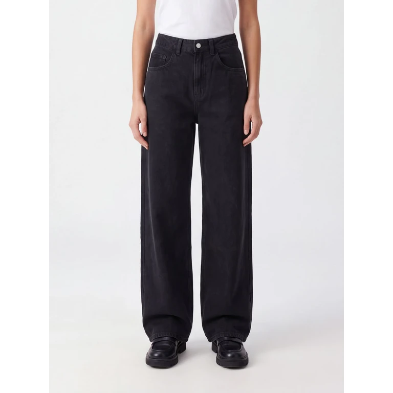 Poppy High-Waisted Wide Leg Jeans with Cut-Out Details (POPPYPT8907)