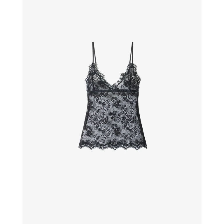 Top Adiena En Dentelle - Femme - Noir - Taille 34 - Isabel Marant - Idées de cadeaux pour femme