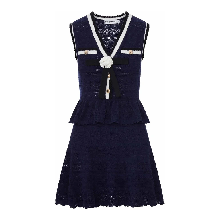 Self Portrait Robe Courte - Bleu (PF26075S)