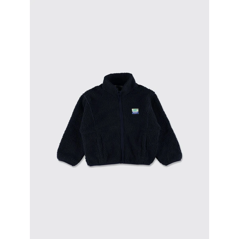 Boy's Short Recycled Fleece Jacket with High Neck (KHOK16CH26VARCHINAVY)