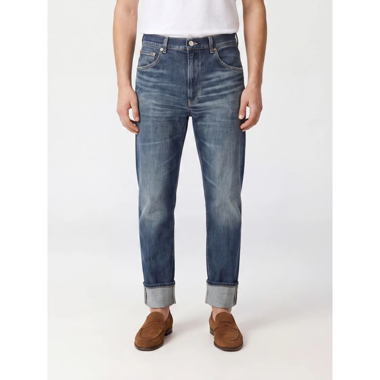 Jean Coupe Droite en Denim Coton Stretch Dondup Paco