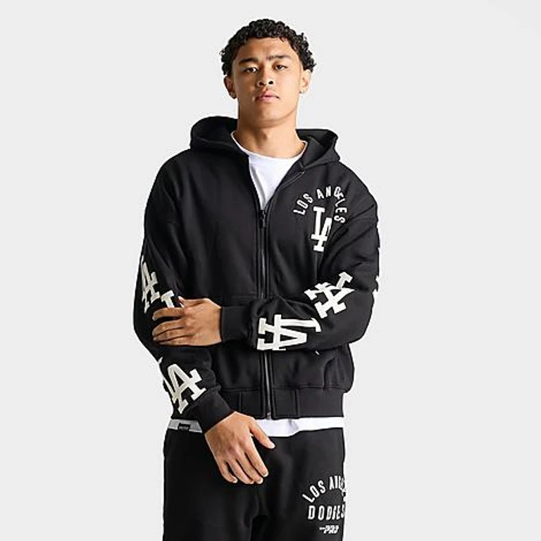 Pro Standard Men's Los Angeles Dodgers MLB All Pro Full-Zip Hoodie in Black Size: Small