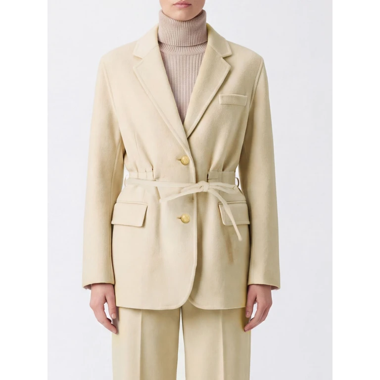 Single-Breasted Short Wool Coat with Waist Belt (Y6WV03W751)