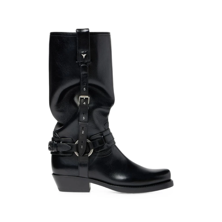 Count Buckled Leather Boots