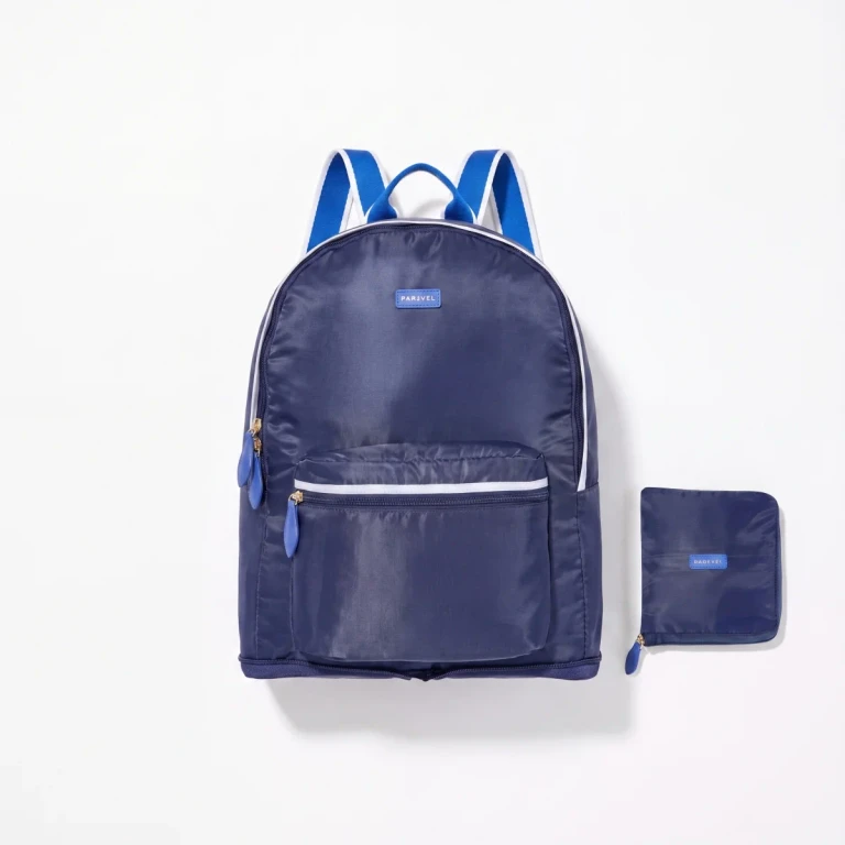 Fold-Up Backpack Scuba Navy Lightweight Packable Travel Daypack Bag
