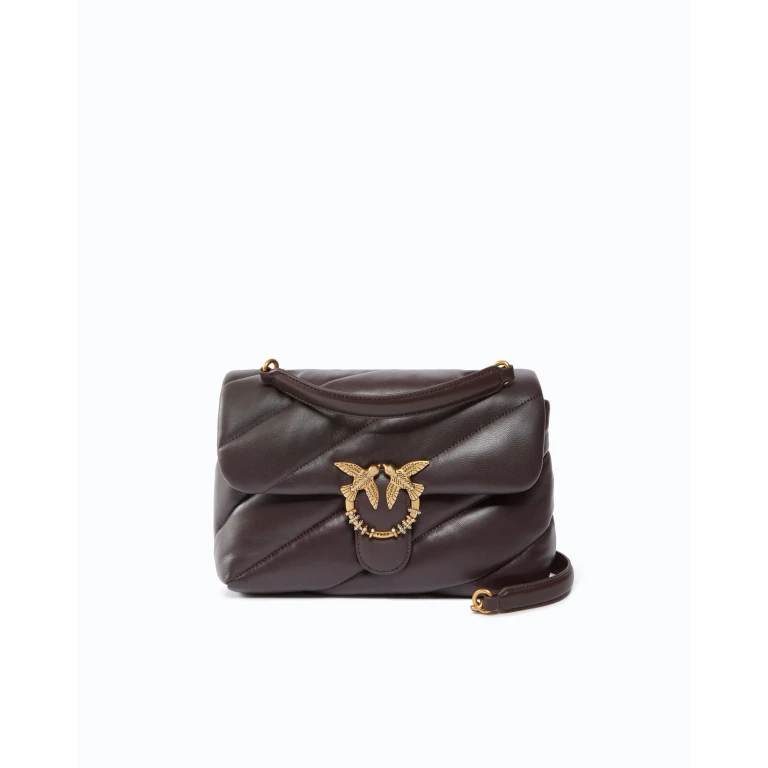Sac à bandoulière Love Bag Puff moyen en cuir nappa matelassé avec boucle bijou