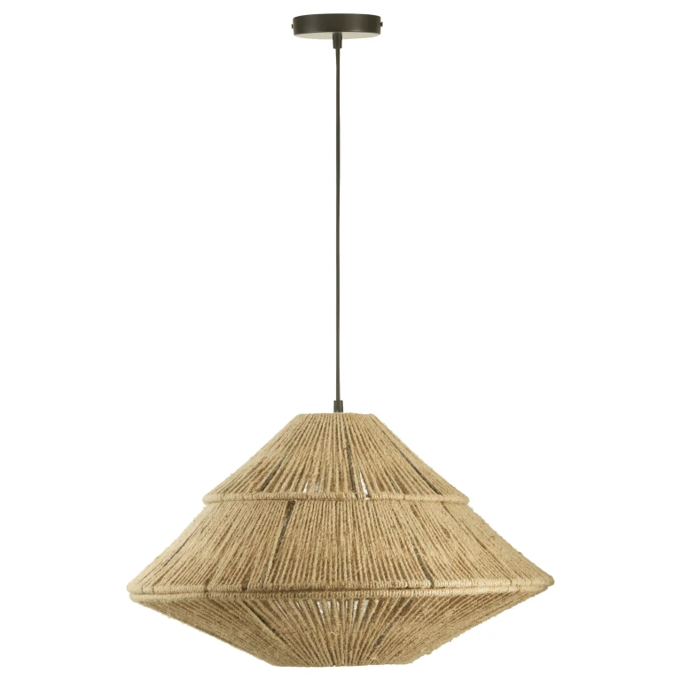 22" W 1-Light Morris Metal and Jute Pendant