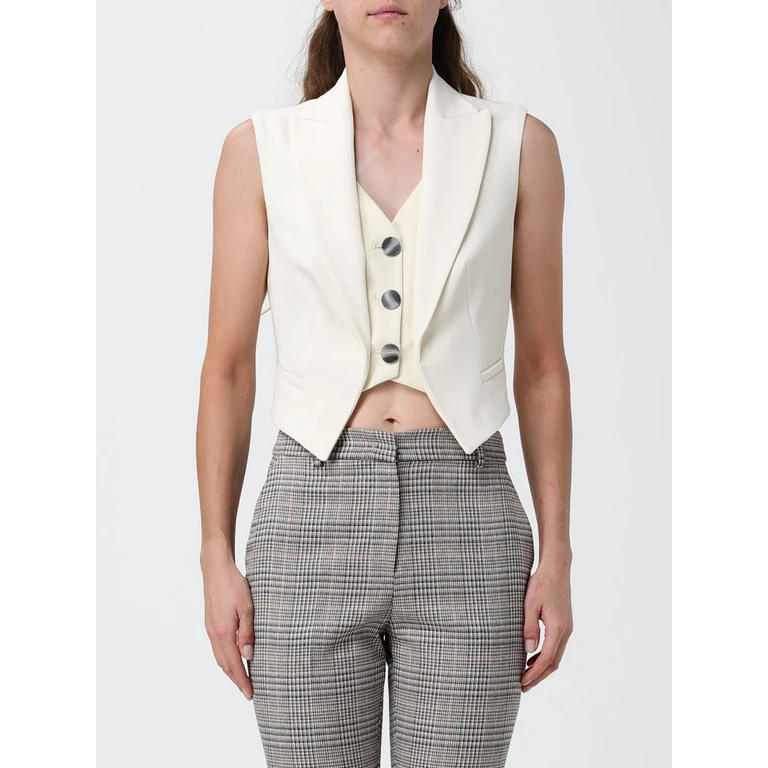 Single-Breasted Tailored Waistcoat with Peak Lapels and Asymmetrical Hem (HJ13324734MOUSSE)