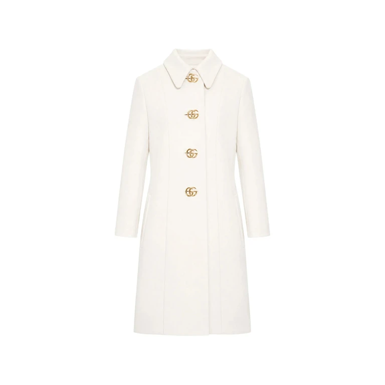 WOOL NATTÉ COAT WITH DOUBLE G BUTTON