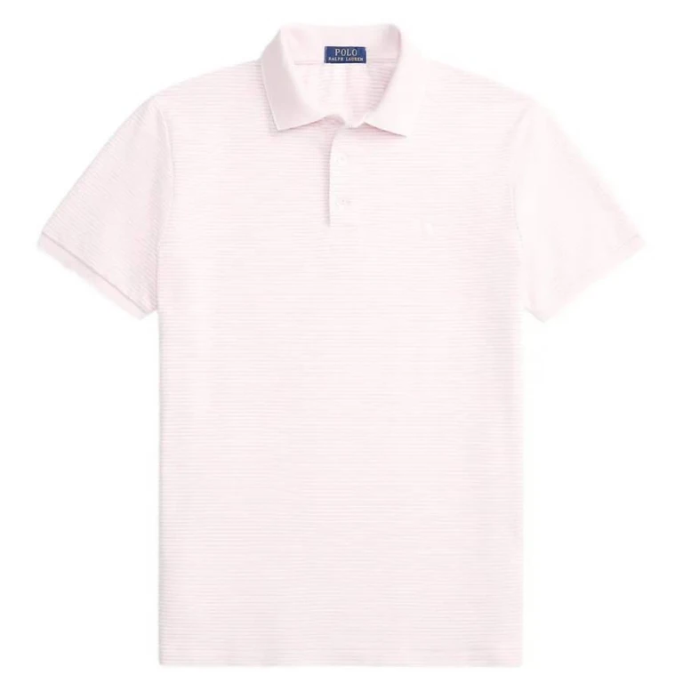Striped Stretch Mesh Polo Shirt