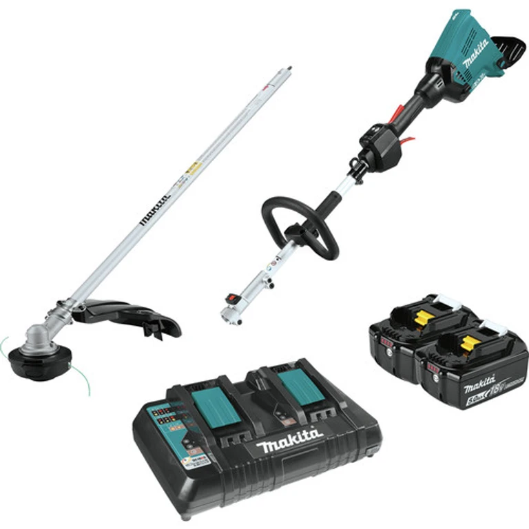 XUX01M5PT 18V X2 (36V) LXT Brushless Lithium-Ion Couple Shaft Power Head/String Trimmer Attachment Kit with 2 Batteries (5 Ah)