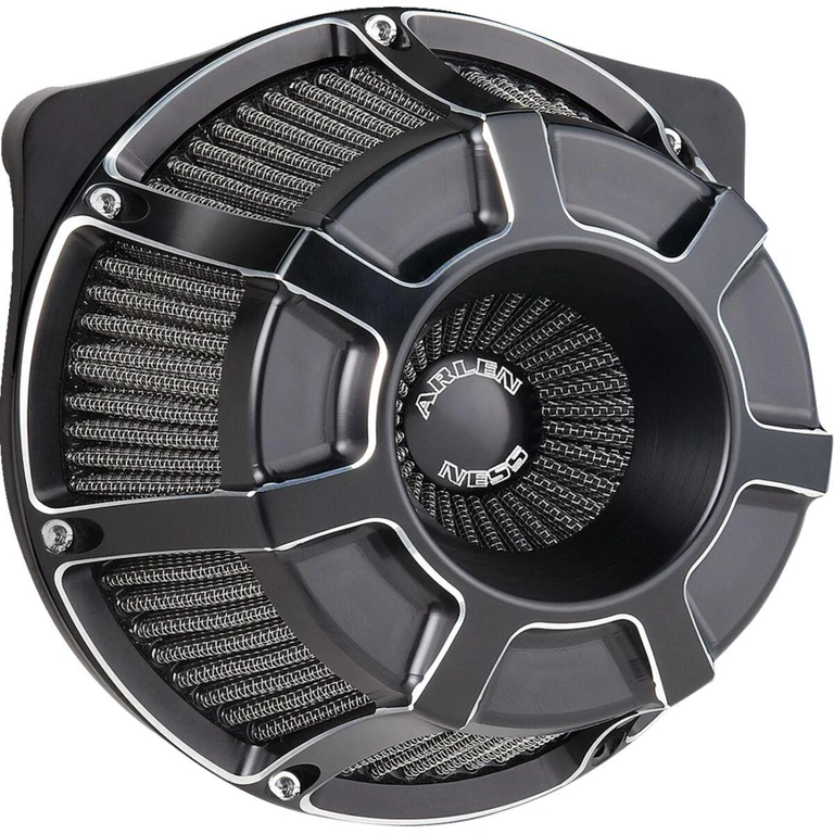 600-225 - Arlen Ness Inverted Series Beveled Air Cleaner Kit For Harley Davidson FLHX 1923 2024-2026 - Black/Silver