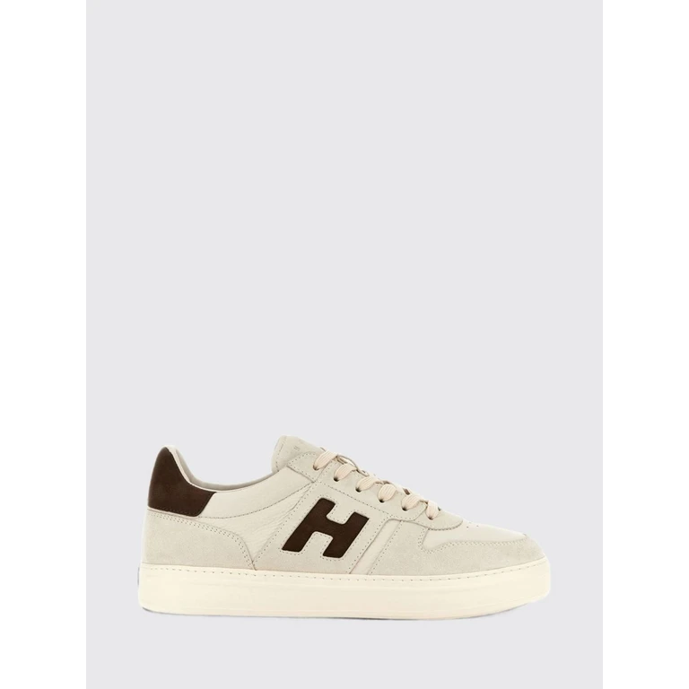 H668 Leather Trainers with Side H Logo and Perforated Toe (HXM6680FZ00VGM548S)