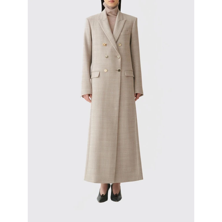 Long Double-Breasted Wool Coat with Peak Lapels (CTD216F201D983VR1)
