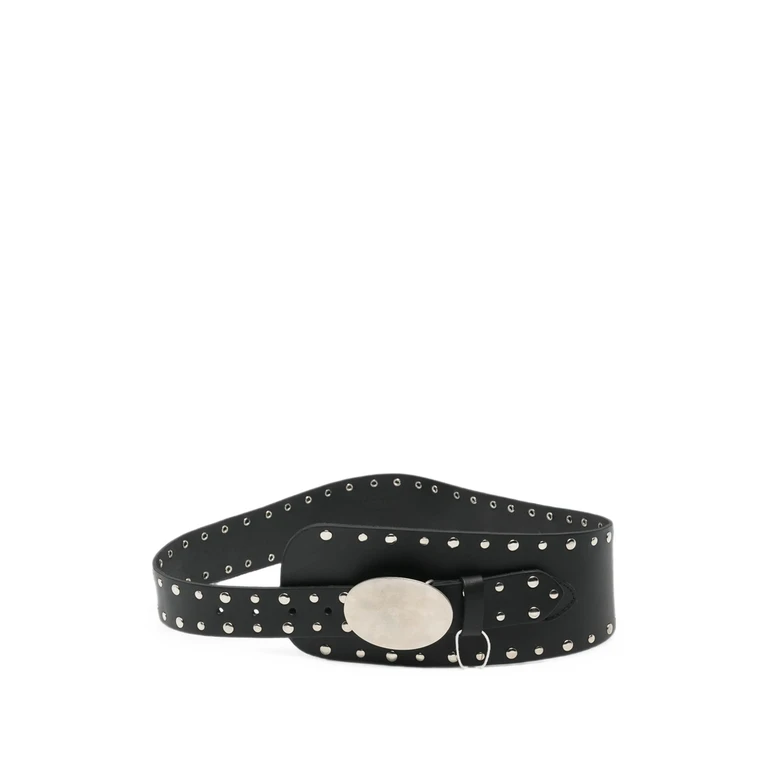 Iris Stud-embellished Leather Belt