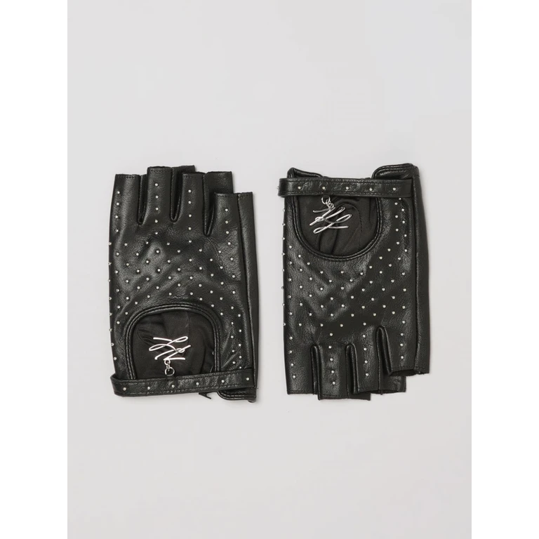 Goat Leather Gloves with Embroidered Monogram and Pearls (B3W33010999)