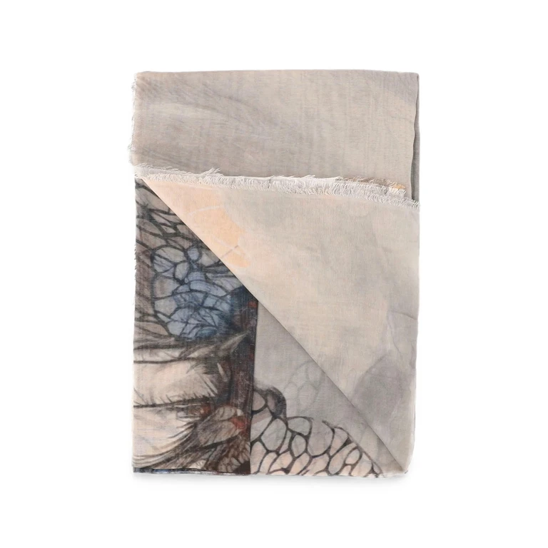 Patterned Fringed Scarf